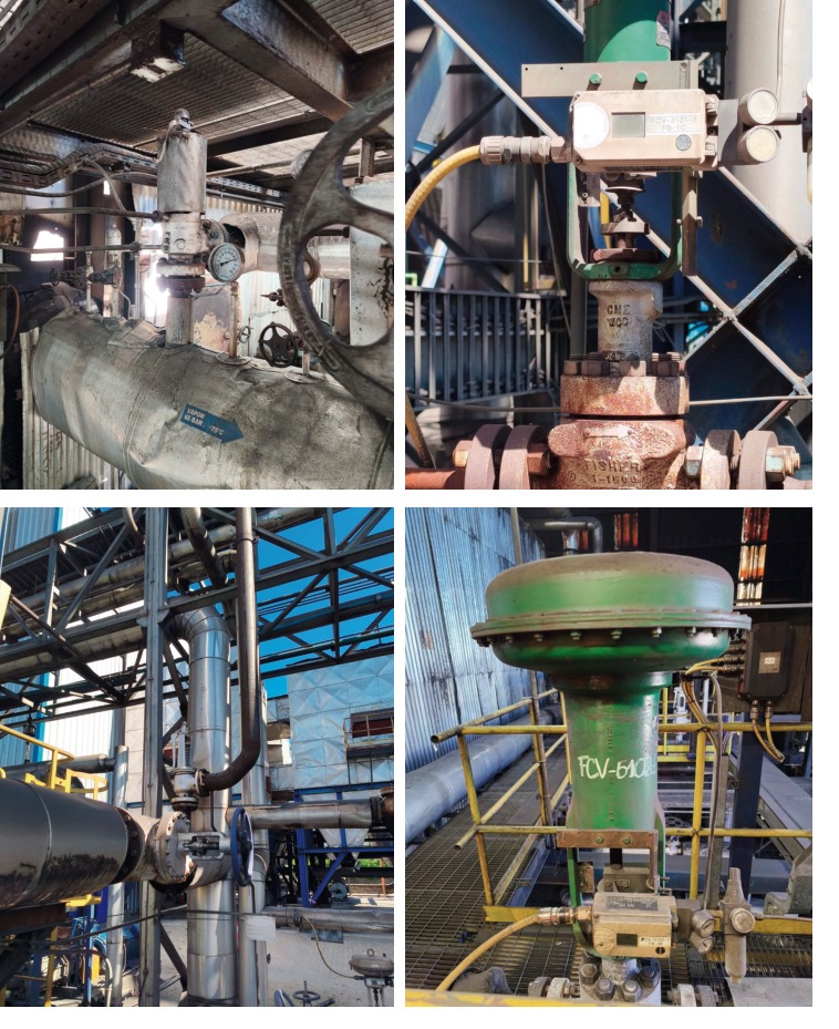 Collage de válvulas industriales